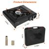 Portable Camping Stove Butane Canister Dual Fuel Burner Piezo Electric Ignition Single Burner with Automatic Tank Ejection Overpressure Cut Off Carry