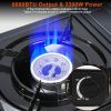 Portable Camping Stove Butane Canister Dual Fuel Burner Piezo Electric Ignition Single Burner with Automatic Tank Ejection Overpressure Cut Off Carry