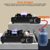 Portable Camping Stove Butane Canister Dual Fuel Burner Piezo Electric Ignition Single Burner with Automatic Tank Ejection Overpressure Cut Off Carry