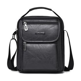 Portable Portable Vintage Tote Bag Shoulder Men's Messenger Bag (Color: Black)