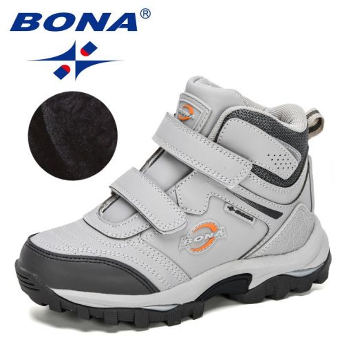 BONA 2020 New Designers Plush Snow Boots Children Sport Sneakers Terkking Boots Kids Hiking Mountain Climbing Camping Footwear