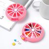 1pc Cute Fruit Shape Medicine Box; Portable Rotating Pill Box For Outdoor Travel Camping Household
